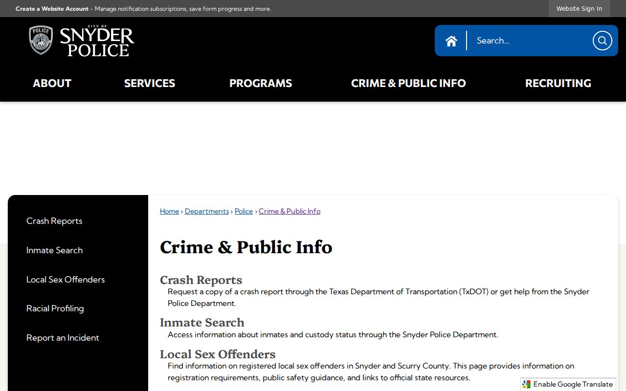 Scurry County bench warrant records maintenance notice