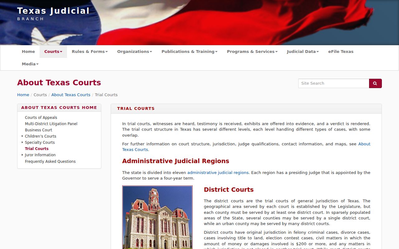 Scurry County bench warrant court levels in the Texas trial court hierarchy