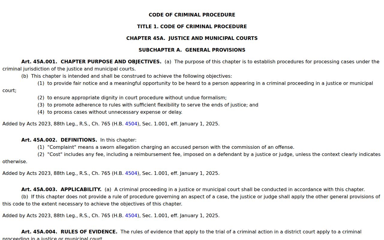 Scurry County traffic warrant process under justice and municipal court rules